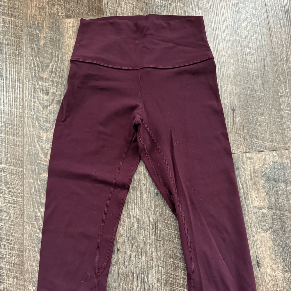 Lululemon align cranberry crop leggings, size 4, inseam 19, dark adobe